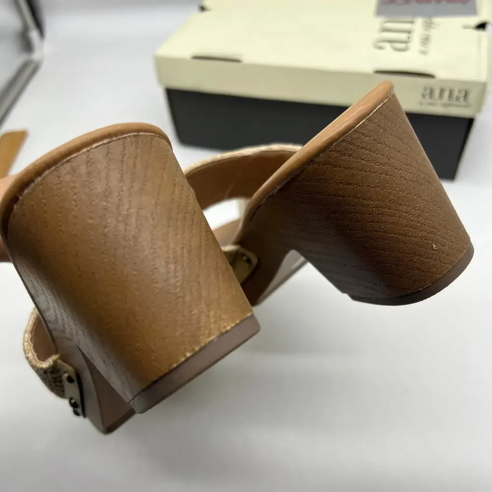 a.n.a. Women Shoes Robinson Casual Heel Natural Color Size 9M